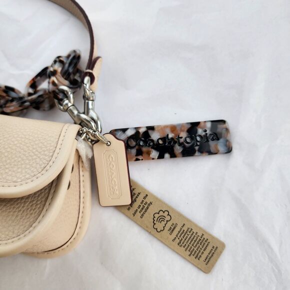 Coach Wavy Dinky Bag Crossbody Cream Pebbled Coachtopia Genuine Leather NWT Mini - Picture 3 of 10